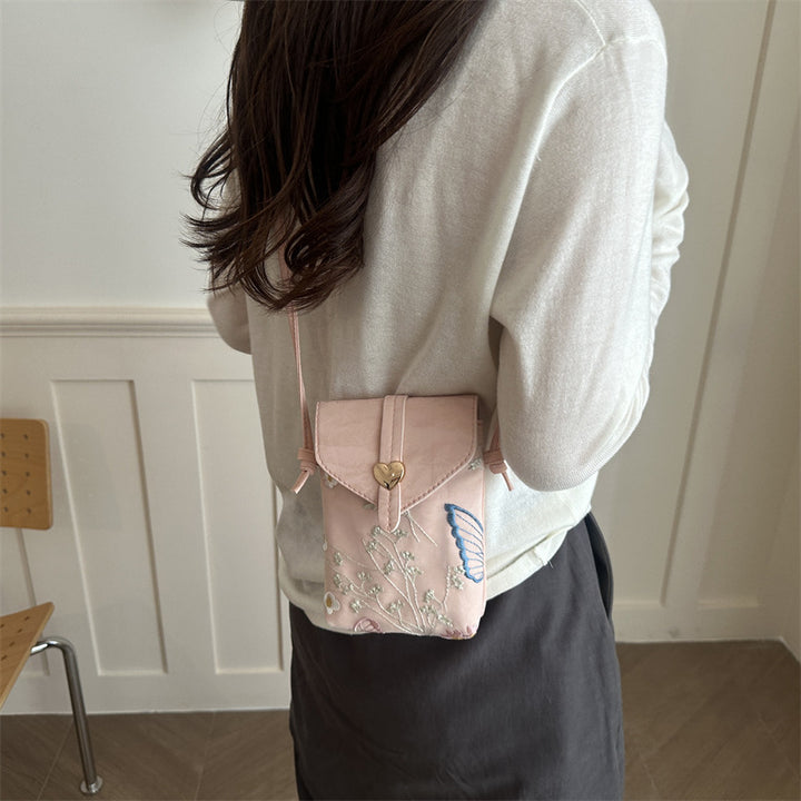 Elegant Floral Embroidered Crossbody Bag