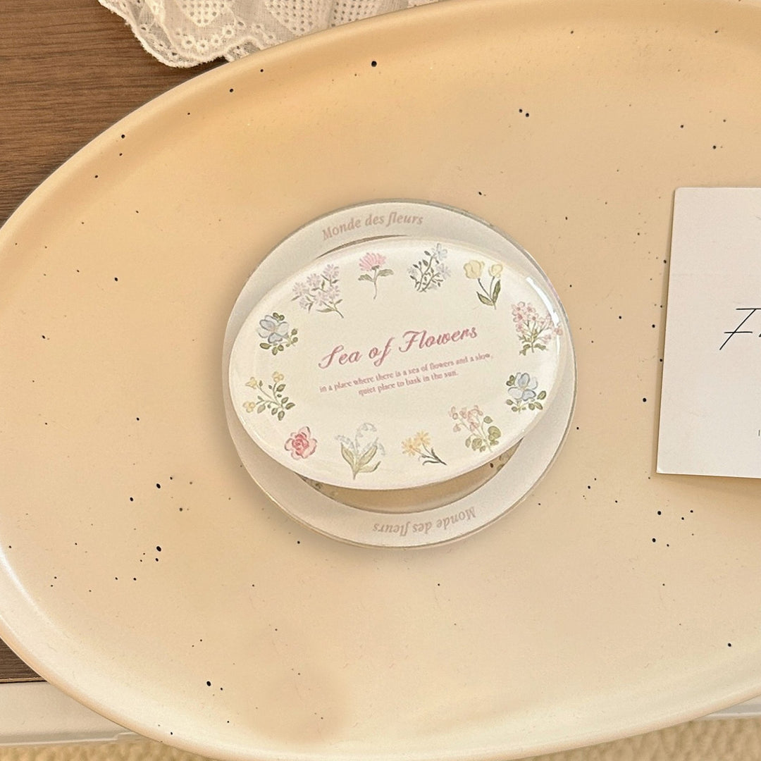 Elegant ceramic coaster with floral design Stornfield