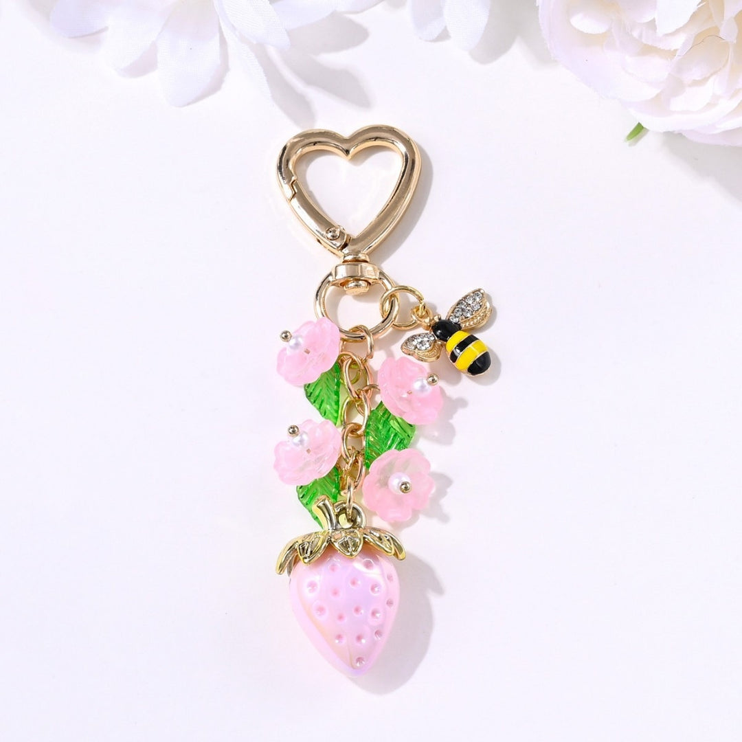 Keychain with Fruity Strawberry Design Stornfield