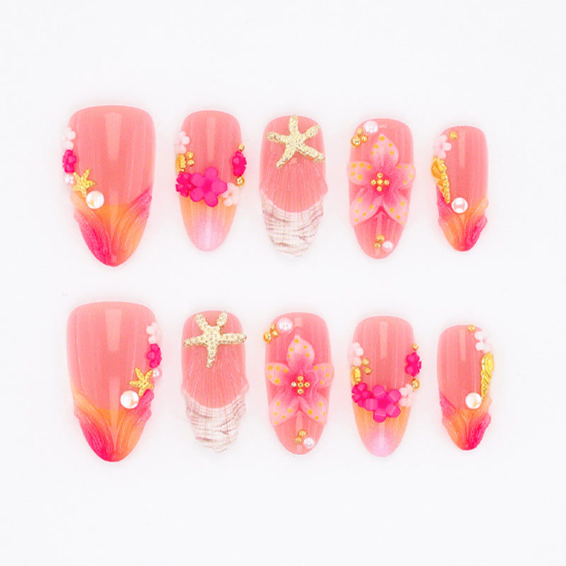 Artificial nail set with playful maritime design Stornfield