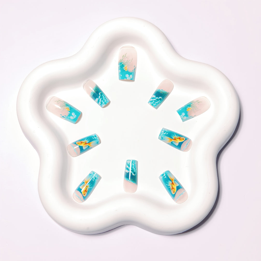 Artificial nails with Lively Water World motif Stornfield