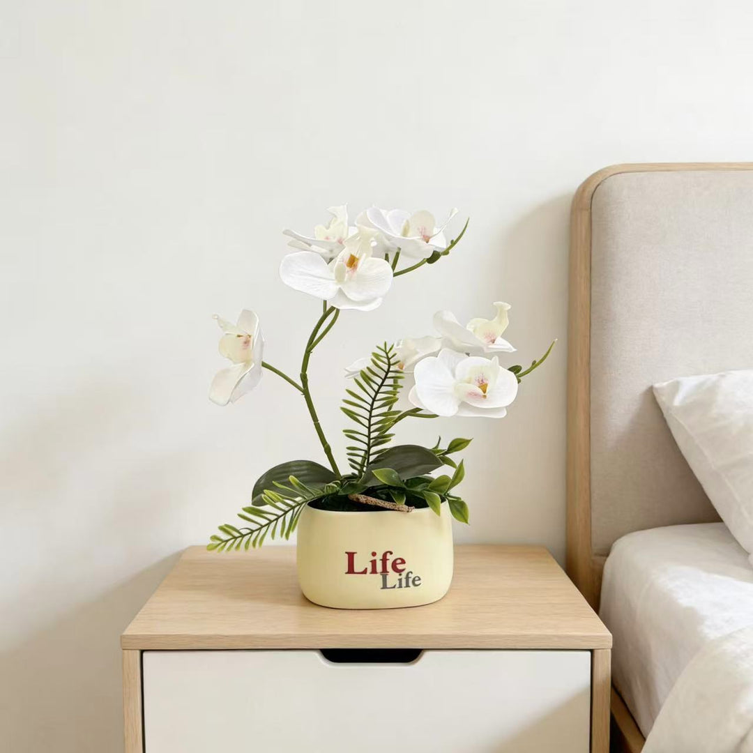 Decorative Faux Orchid Plant Arrangement