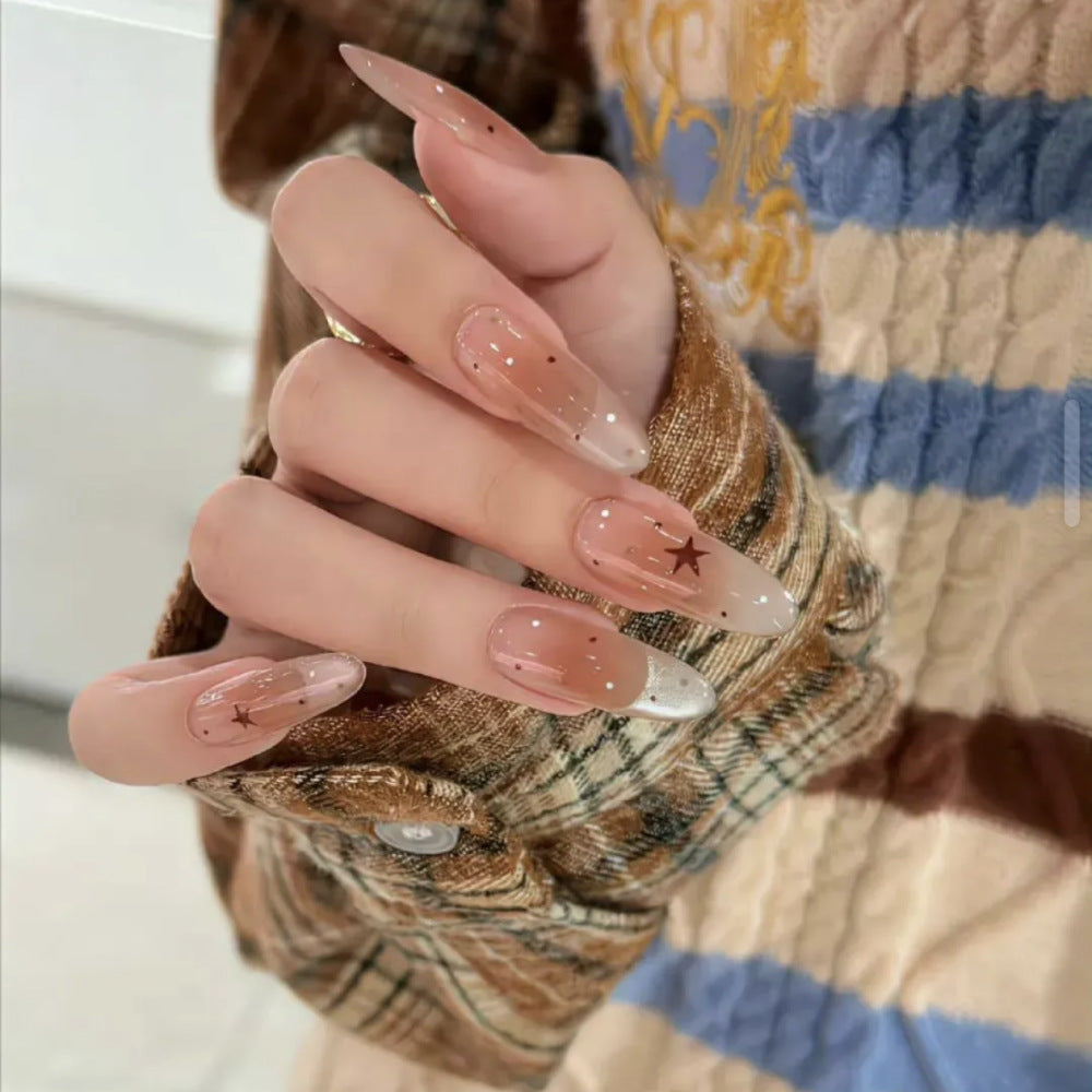 Long Stiletto Press-On Nails with Star Accent Stornfield