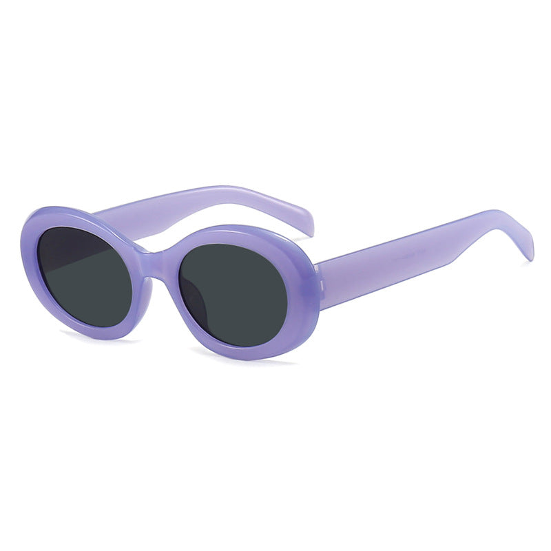 Women's fashionable sunglasses in original oval design with transparent frame and UV protection Stornfield