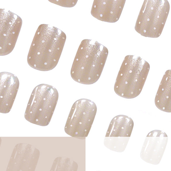 Elegant Glitter and Dot Acrylic Nail Enhancements Stornfield
