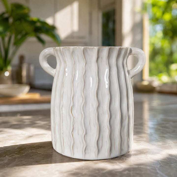 Elegant ceramic container with patterns Stornfield