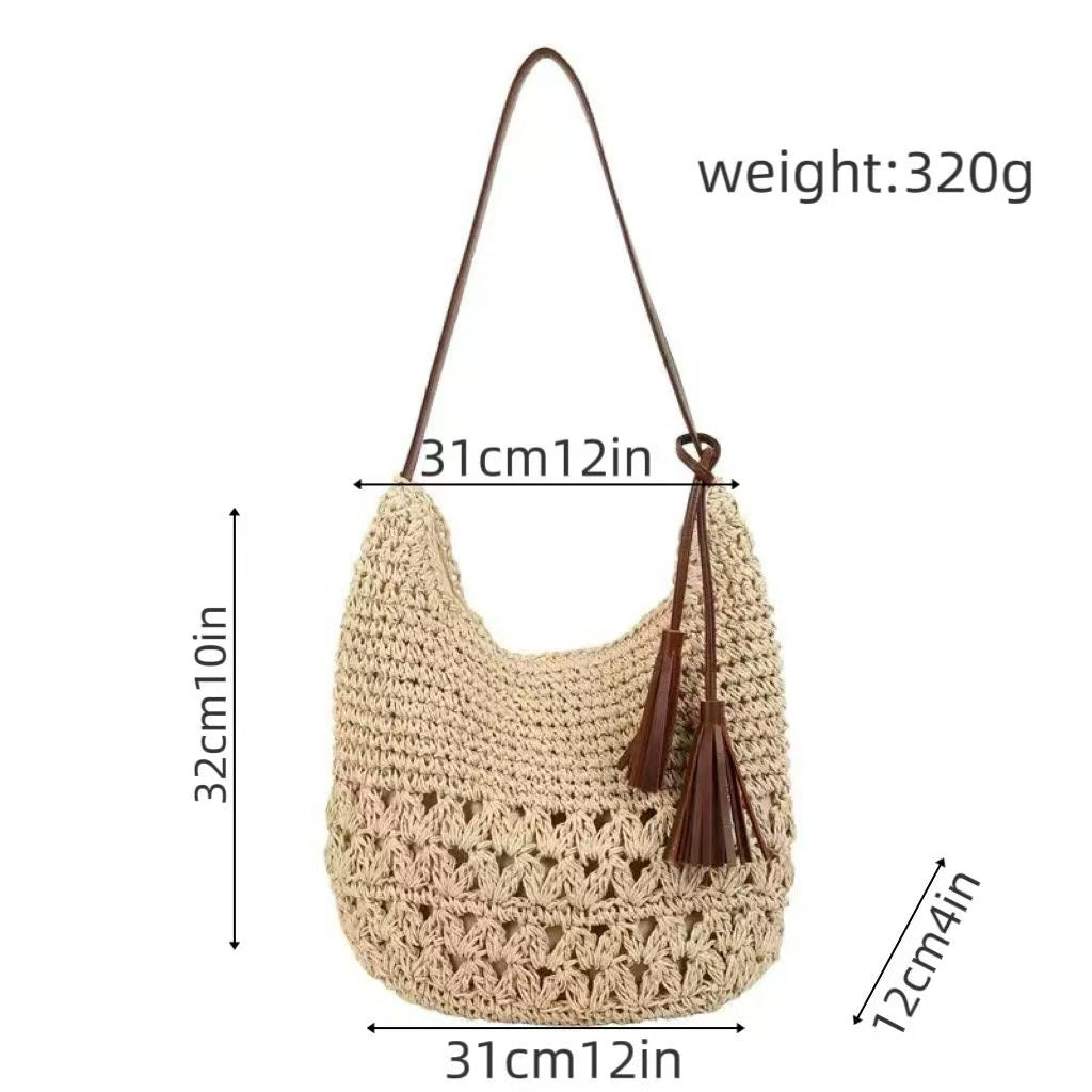 Macrame Crossbody Bag with Tassel Details Stornfield