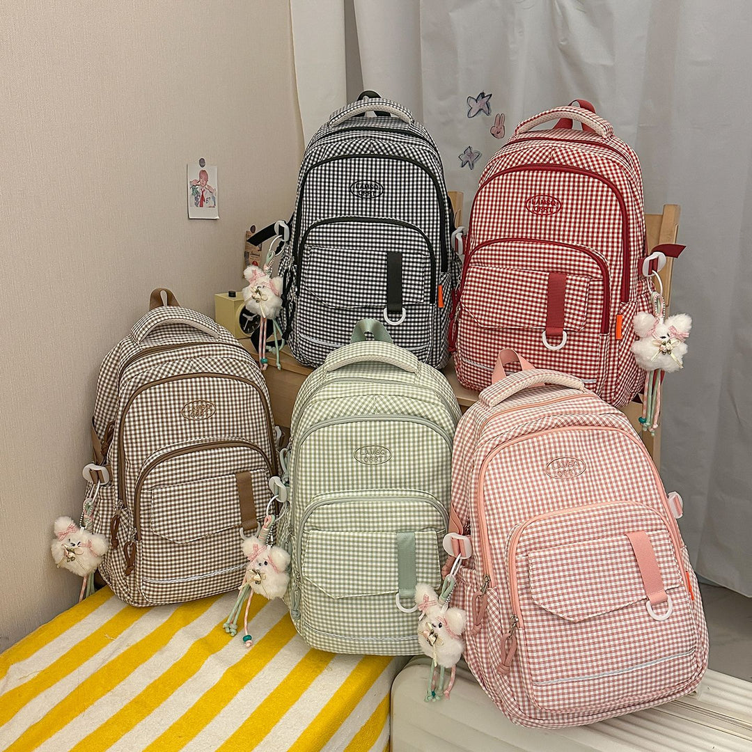 Stylish Checkerboard Pattern Backpack Stornfield 1791205963