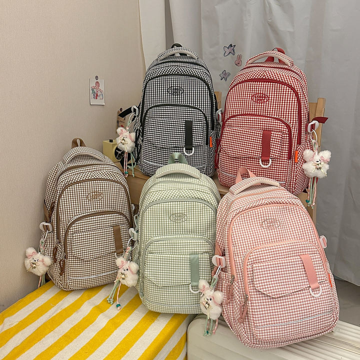 Stylish Checkerboard Pattern Backpack Stornfield 1791205963