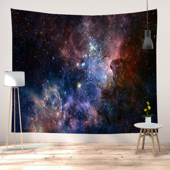 Meditation Yoga Sunset Tapestry Wall Hanging with Silhouette Print