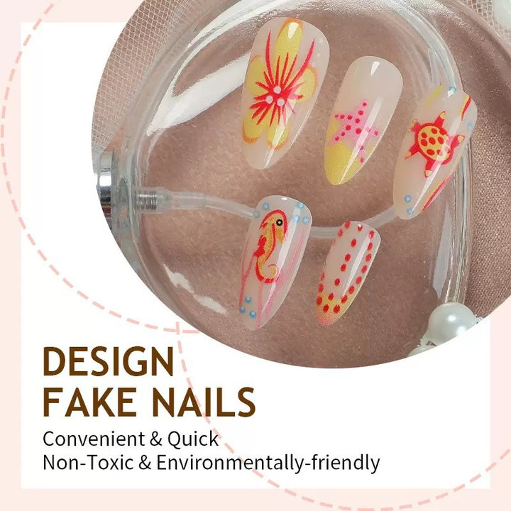 Nail set with maritime design and vibrant 3D motifs Stornfield