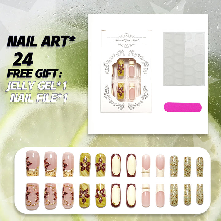Floral Design Press-On Nails