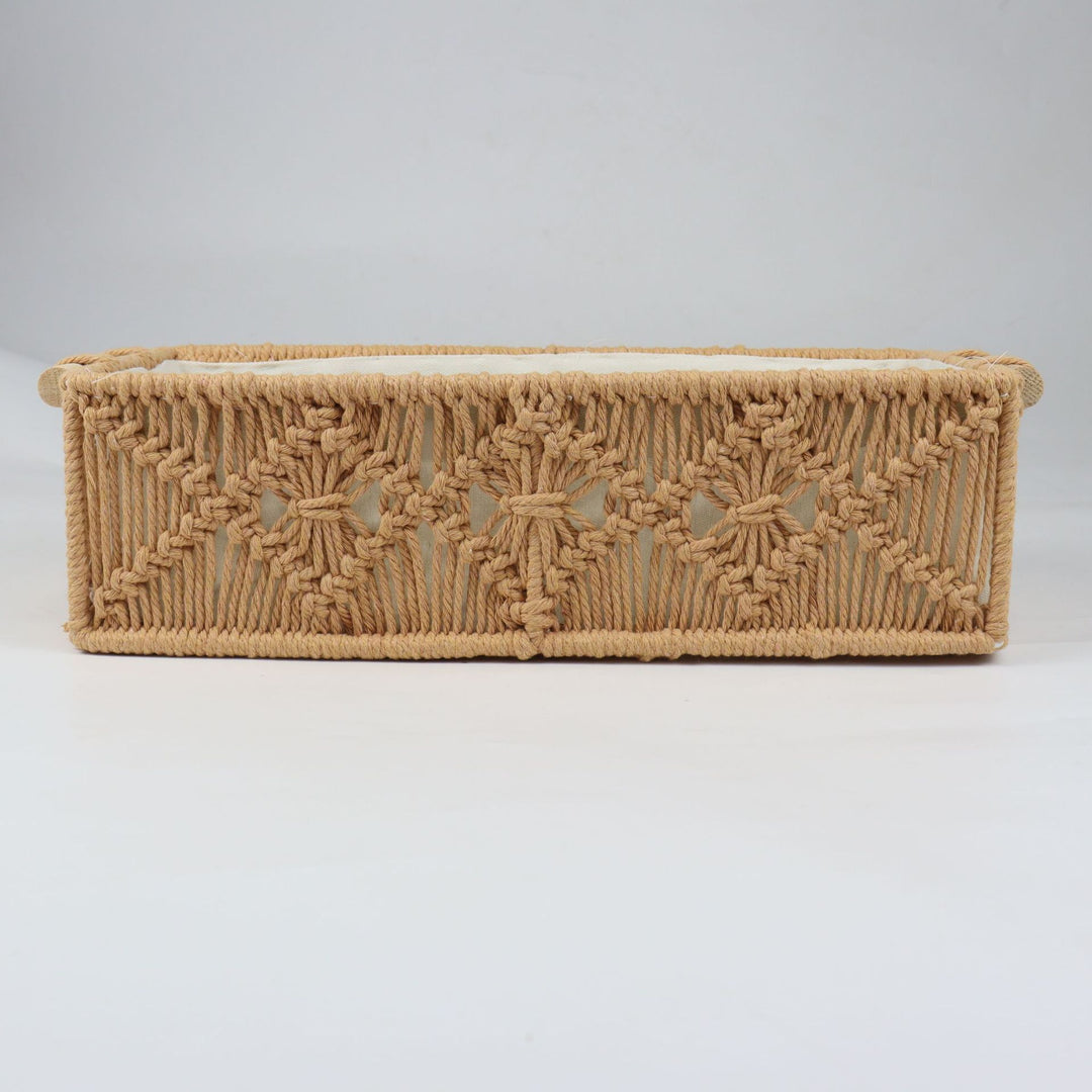 Storage basket with macrame pattern Stornfield