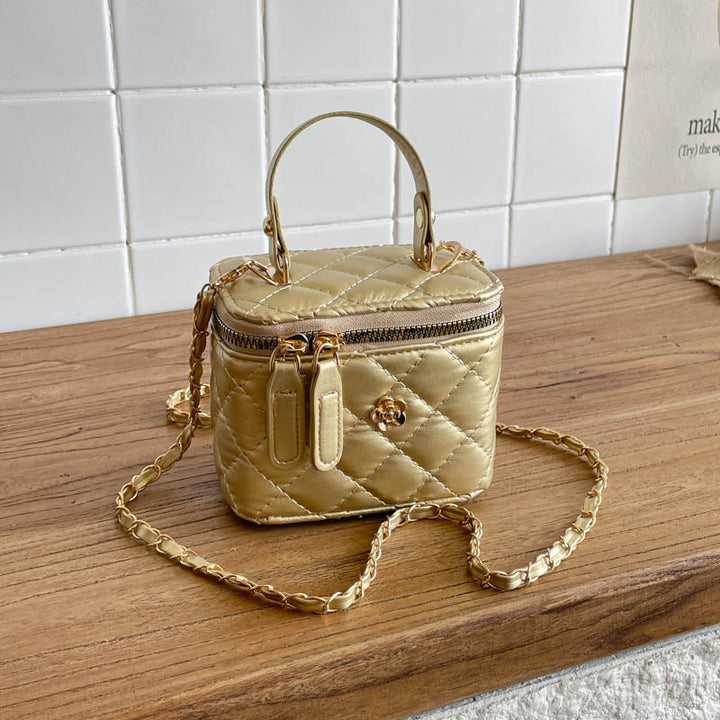 Quilted Faux Leather Mini Crossbody Bag