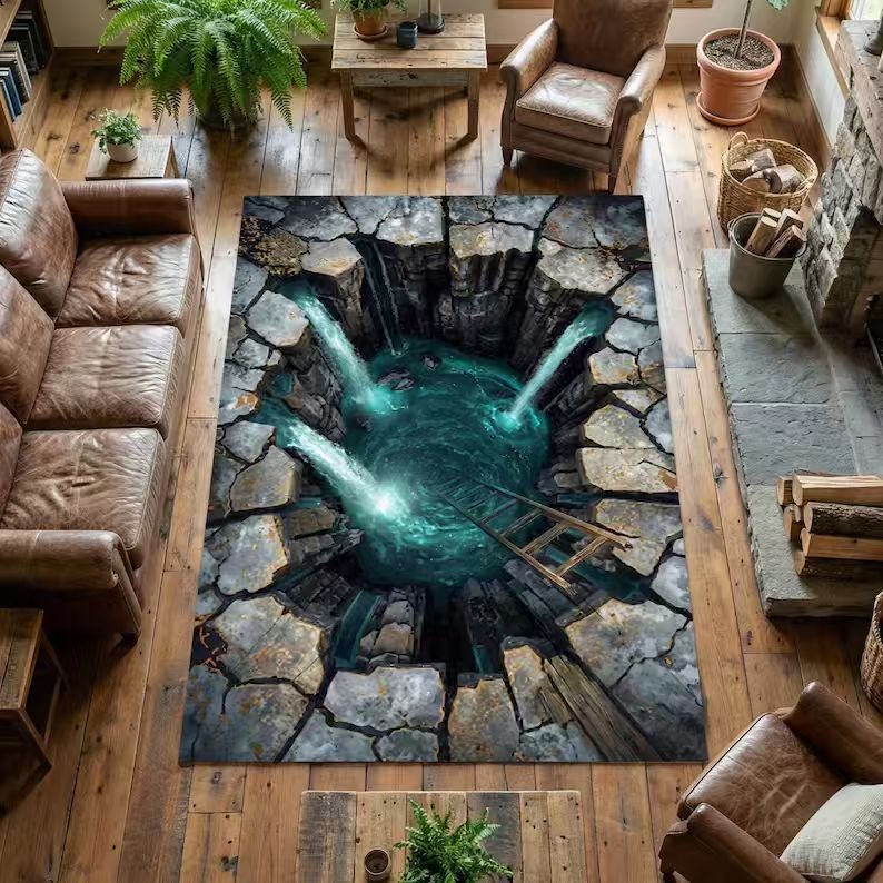 3D Skull Art Area Rug