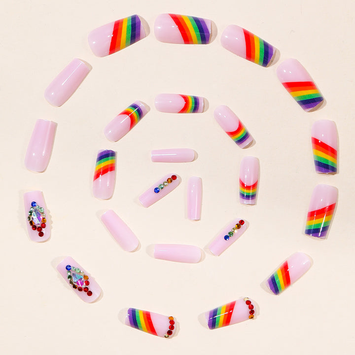 Glamorous Rainbow-Inspired Nail Art Extensions Stornfield