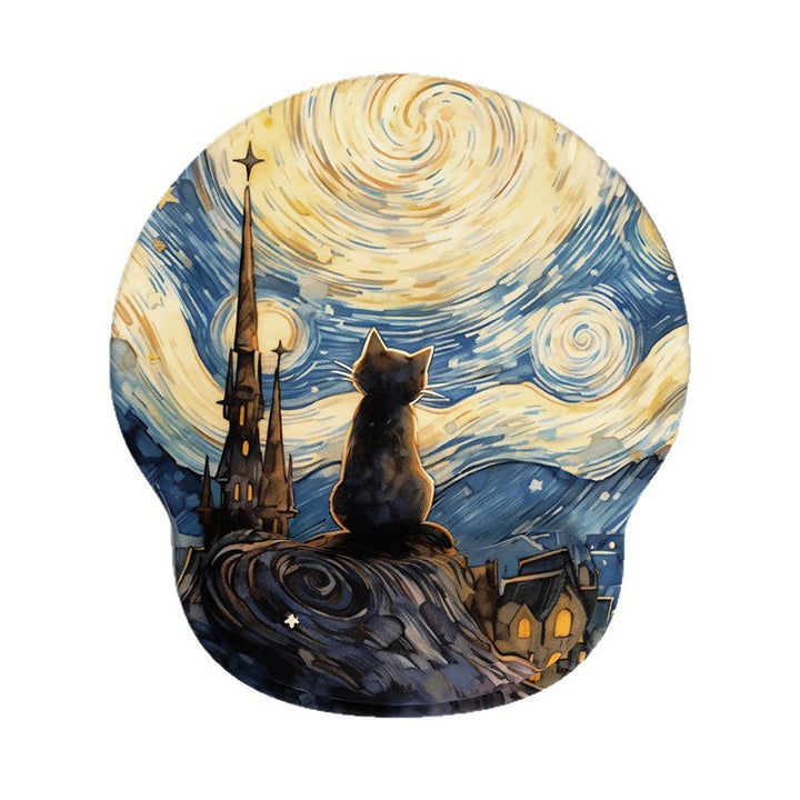 Artistic Cat-Themed Gaming Mouse Pad