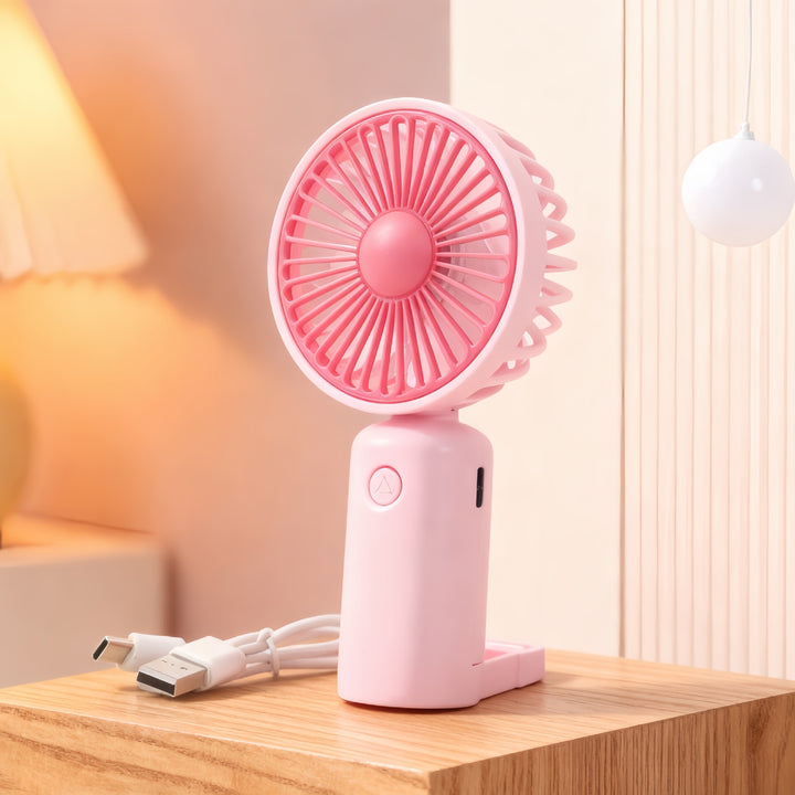 Women's Portable Hand Fan with USB-C Connection and Innovative Design Stornfield