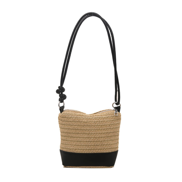 Woven Straw and Leather Crossbody Bag Stornfield
