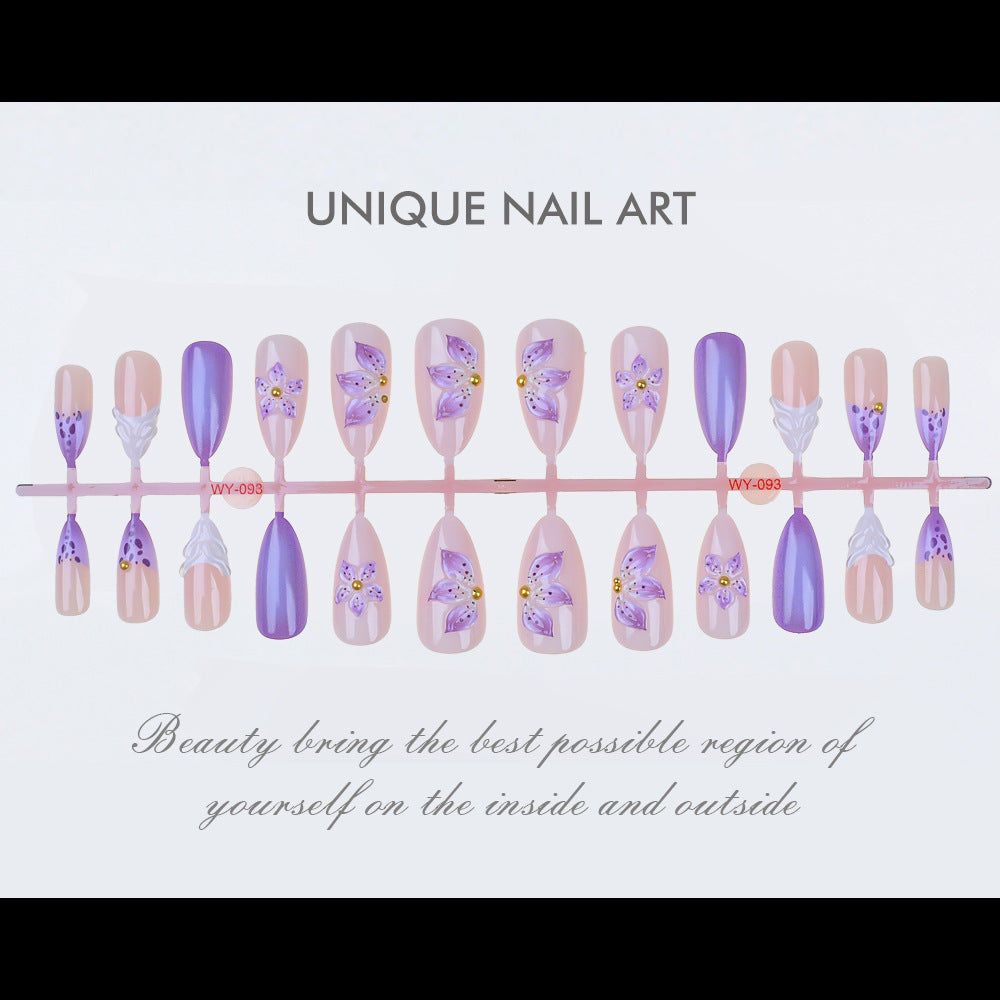 Floral-Themed Press-On Nail Art Set Stornfield