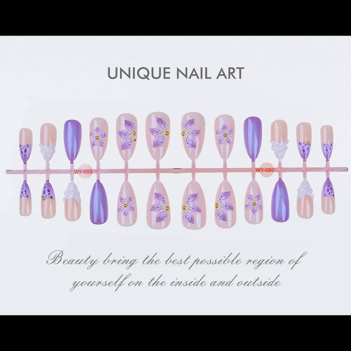 Floral-Themed Press-On Nail Art Set Stornfield