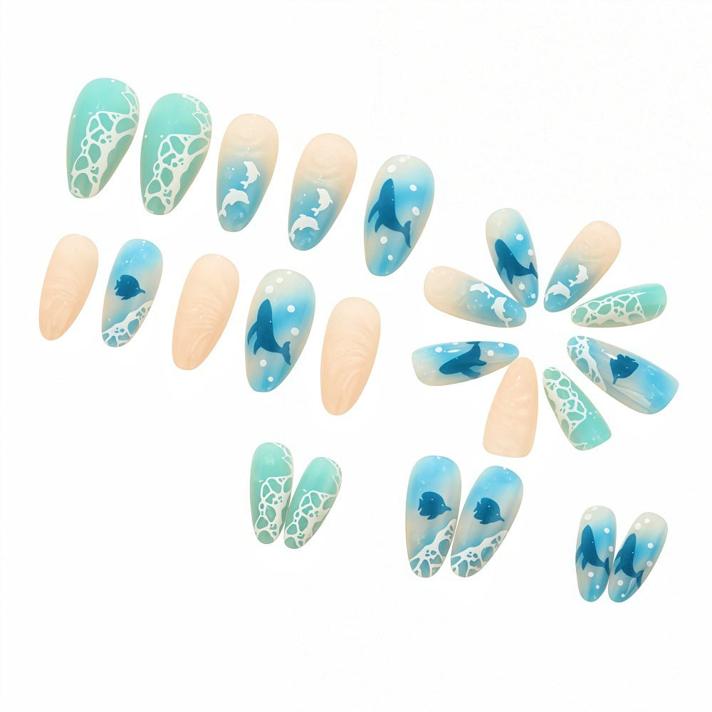 Underwater-themed art nails Stornfield
