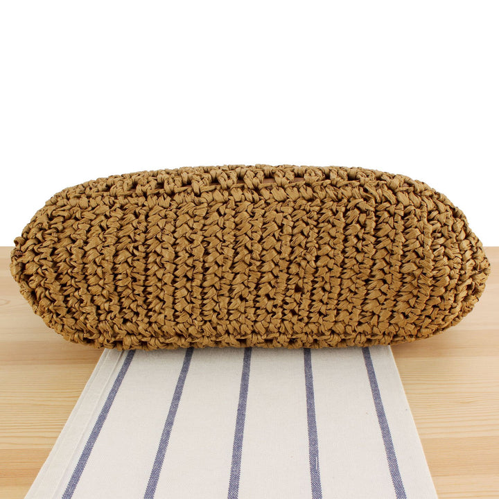 Beach Shoulder Bag Made of Natural Weave with Elegant Chain Decoration Stornfield