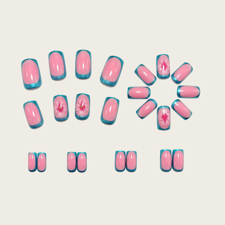 Artificial nails with floral 3D design Stornfield