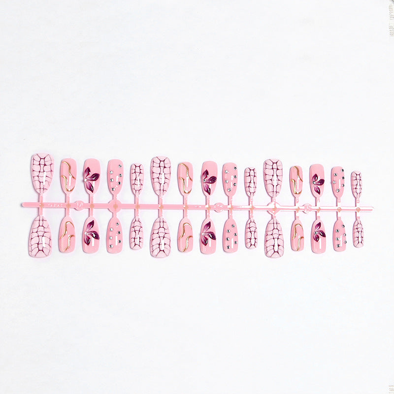 Acrylic nail set with glamorous design and sparkling accents Stornfield