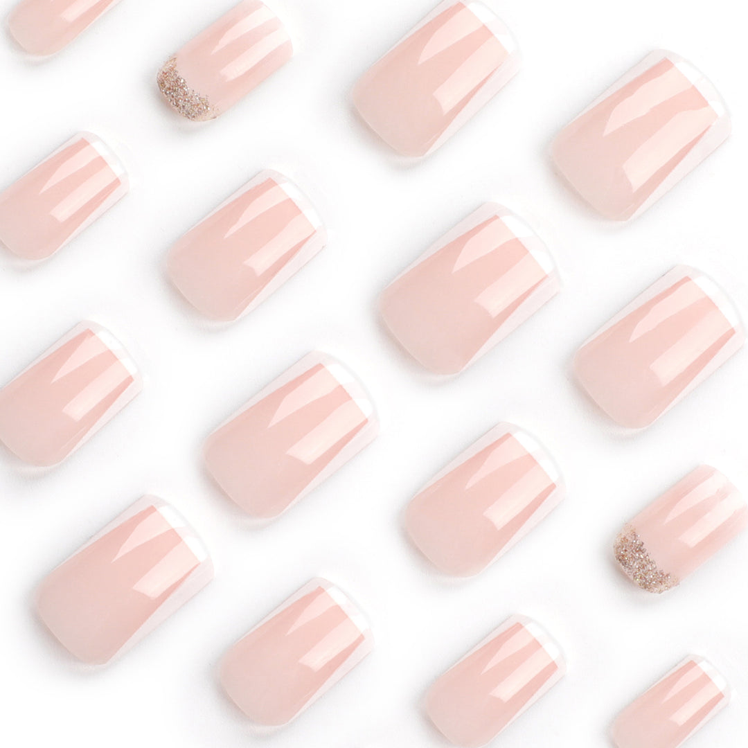 Artistic nail extensions with French design Stornfield
