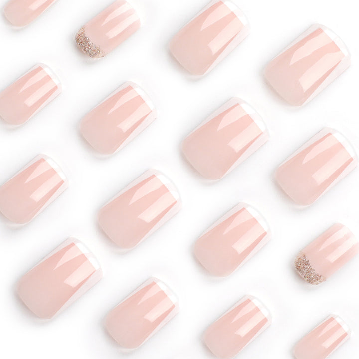 Artistic nail extensions with French design Stornfield