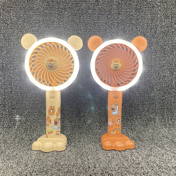 Unisex Portable Handheld Fan with LED Light and Animal Motif Stornfield