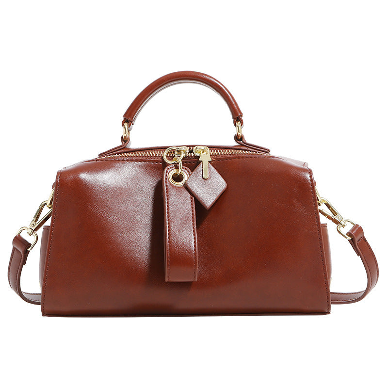 Versatile Handheld Leather Satchel Bag