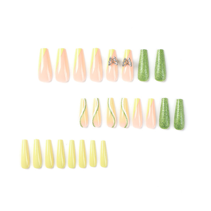 Glittering artificial nails with butterfly design Stornfield