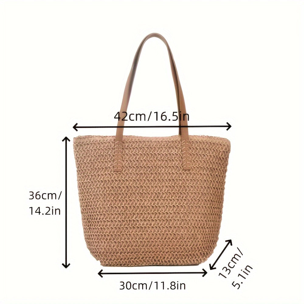 Handmade basket bag with elegant leather handle Stornfield