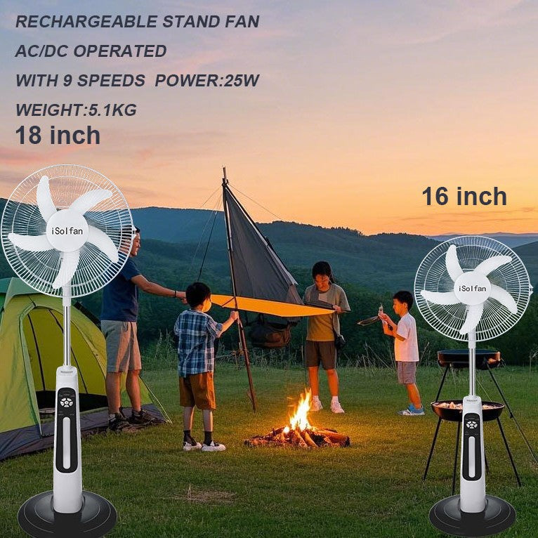 Unisex Solar Powered Standing Fan with Remote Control and Charging Function Stornfield