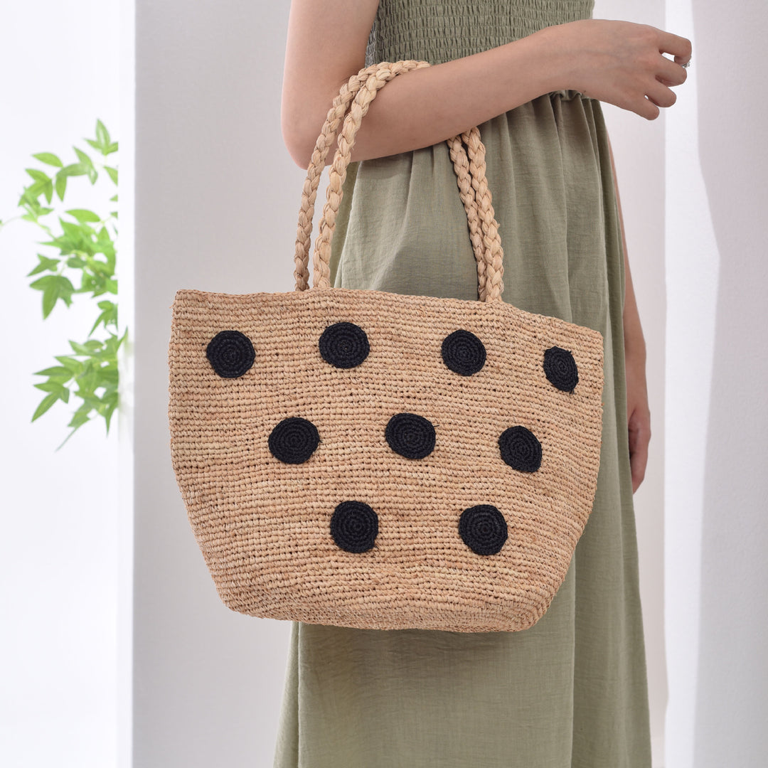Handcrafted tote bag with colored appliques Stornfield