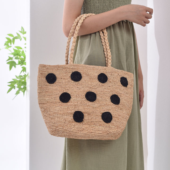 Handcrafted tote bag with colored appliques Stornfield