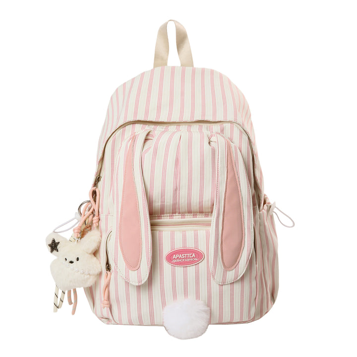 Cute Bunny Ears Striped School Backpack Stornfield