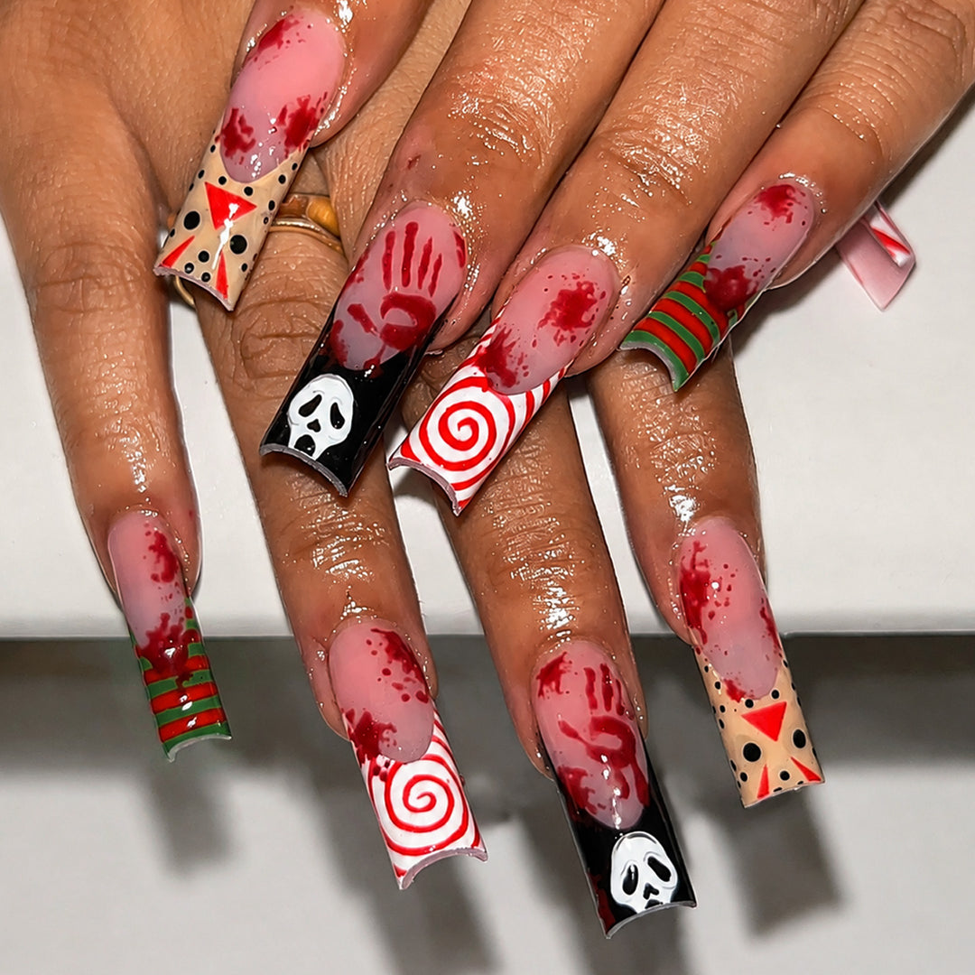 Artistic Holiday-Themed Press-On Nail Set Stornfield