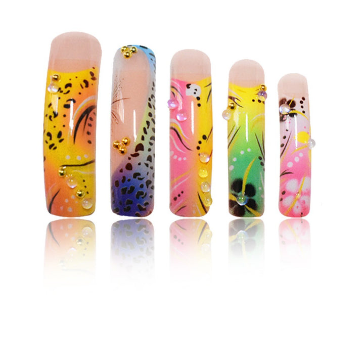 Artistic Long Press-On Nail Art Extensions Stornfield