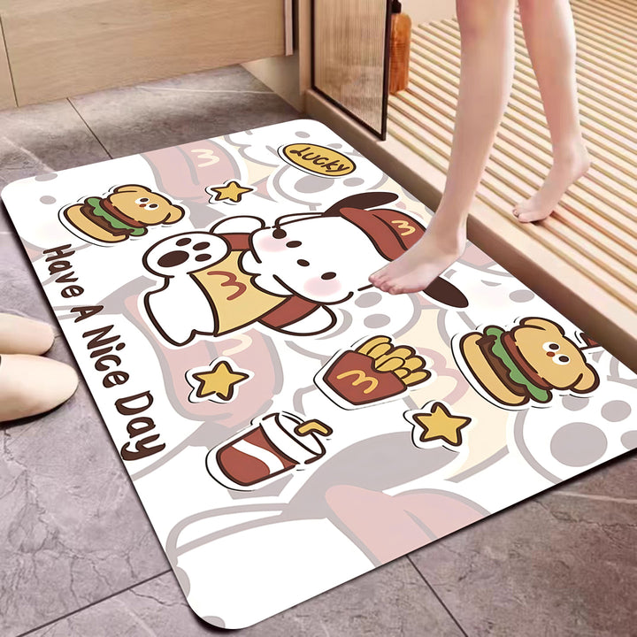Cartoon-Themed Absorbent Bath Mat