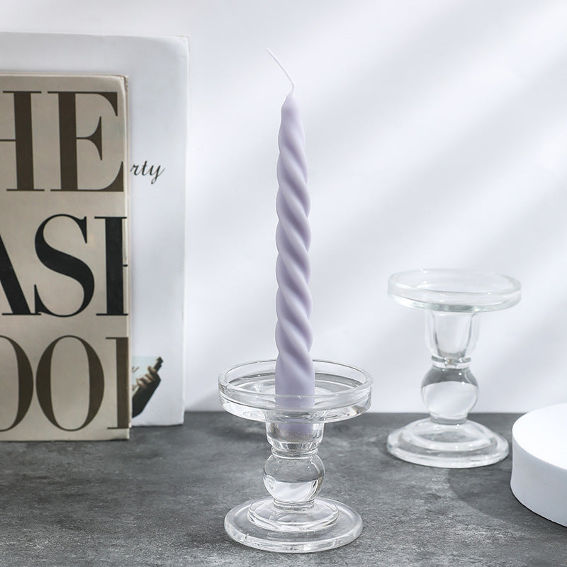 Pressed Glass Pedestal Candle Holder for Taper & Pillar Candles
