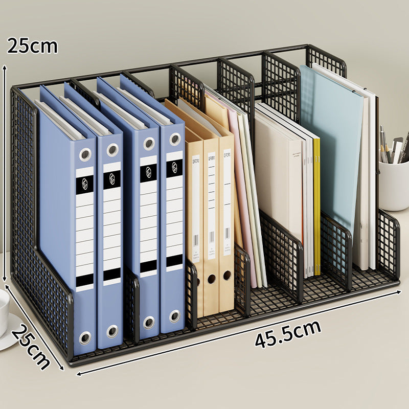 Mesh Grid Desktop File Organizer with Adjustable Vertical Dividers