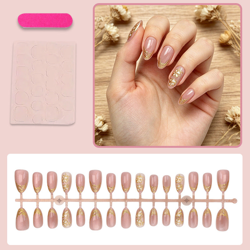 Artificial nail set with elegant flower details Stornfield
