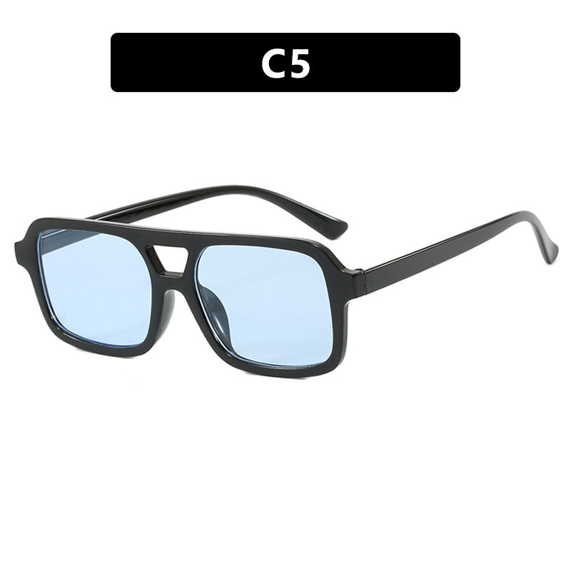 Women's fashionable square sunglasses made of transparent plastic Stornfield