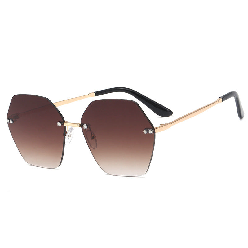 Women's hexagonal sunglasses with elegant metal frame Stornfield