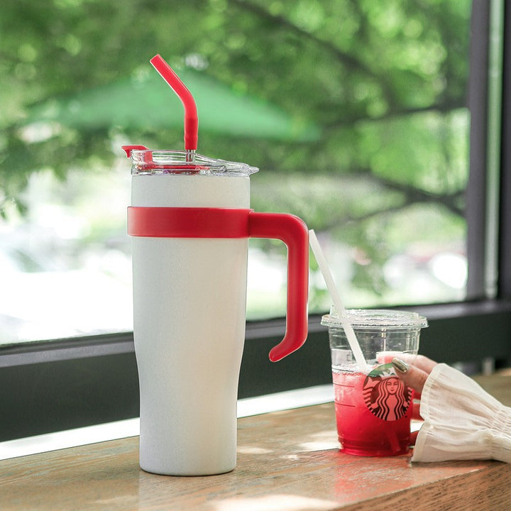 Women's insulated cup with straw and ergonomic handle Stornfield