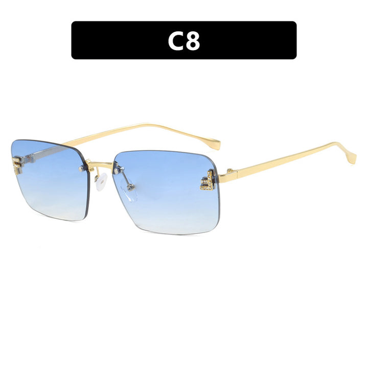 Ladies square sunglasses with elegant golden frame and stylish lenses Stornfield