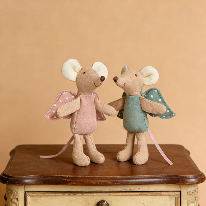 Miniature Linen Mouse Comforter Plush Keyring